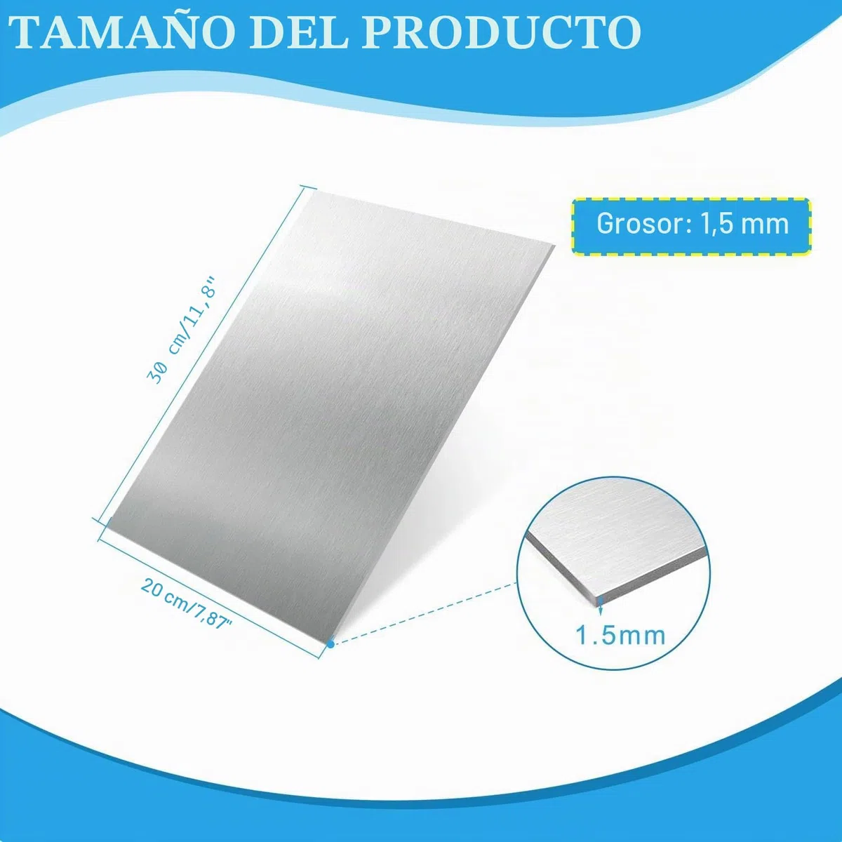 Chapa aluminio, 2 placas de aluminio de 1,5 mm, 30 cm x 20 cm, placa de aluminio, Chapa Aluminio Blanco para Bricolaje, Modelismo, Industria, Formato Rectangular