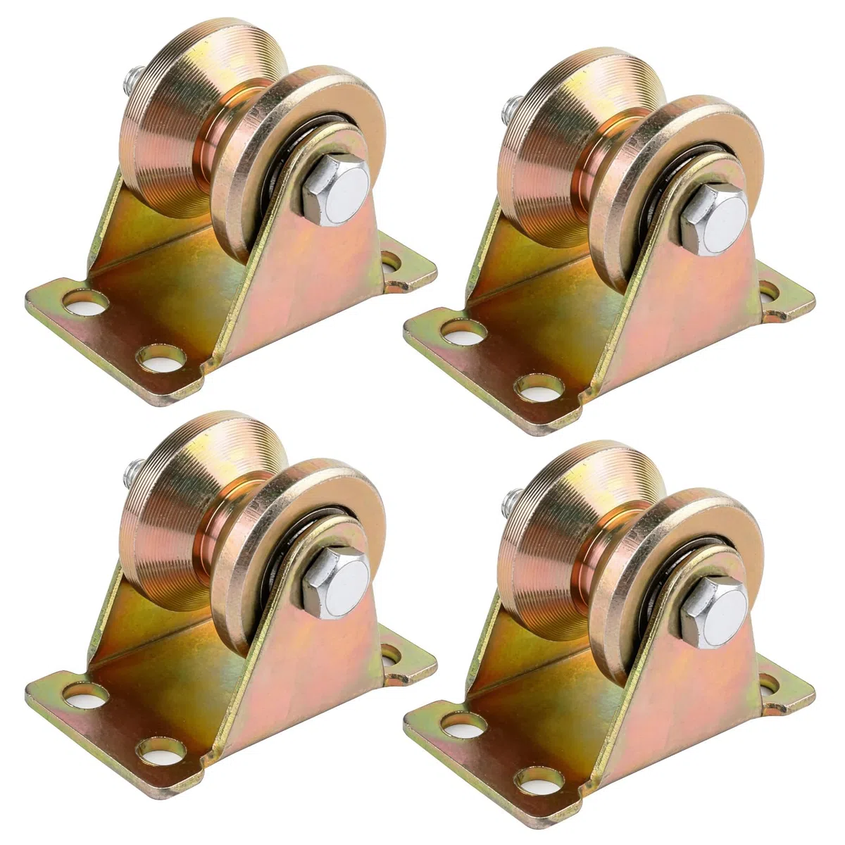 4 Piezas Poleas Tendedero, Poleas de Carga, Polea de Inversión con 2 Rodamientos Bolas, Rueda con Ranura en V, Ruedas con Rodamiento Bolas para Cuerdas Cables, Motores Electricos Industriales