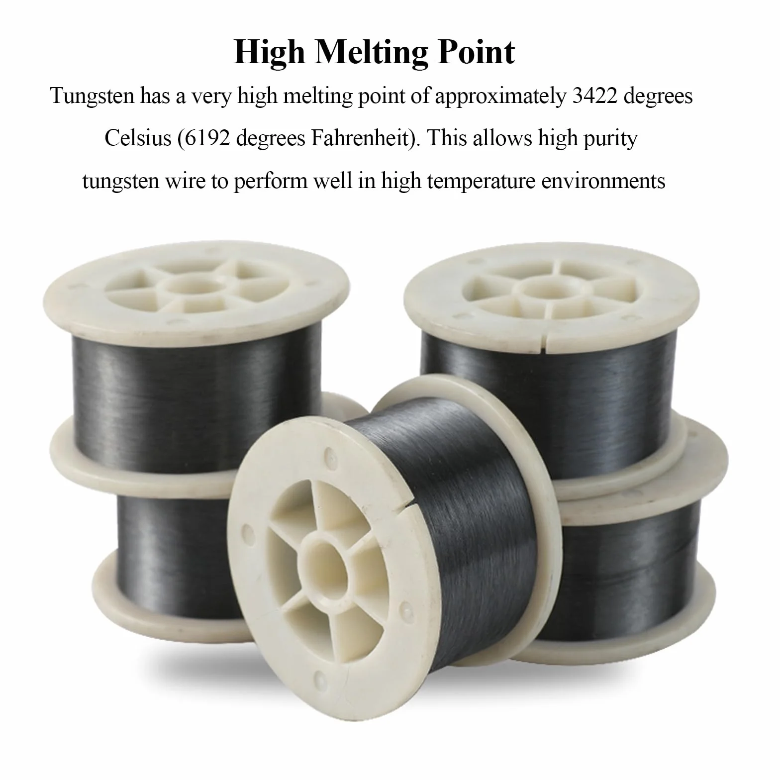 Alambre fino de tungsteno de 0,4-0,6 mm de diámetro y 2 metros de longitud, bobina de metal de tungsteno de alta pureza.(Diameter 0.5mm)