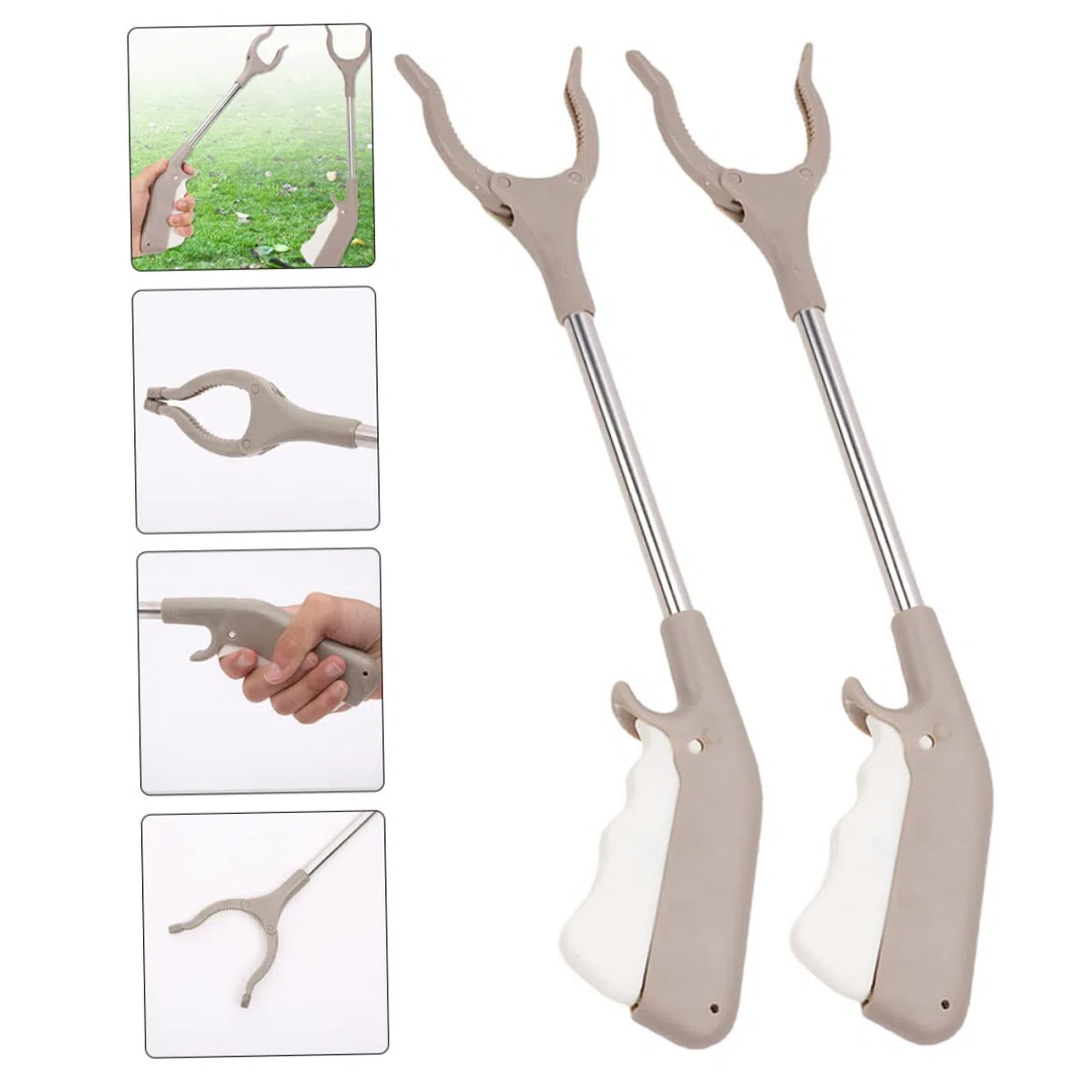 FRCOLOR 2piezas Pinzas De Aluminio Para Recoger Basura Herramientas Para Sanitarios y Fáciles De Usar