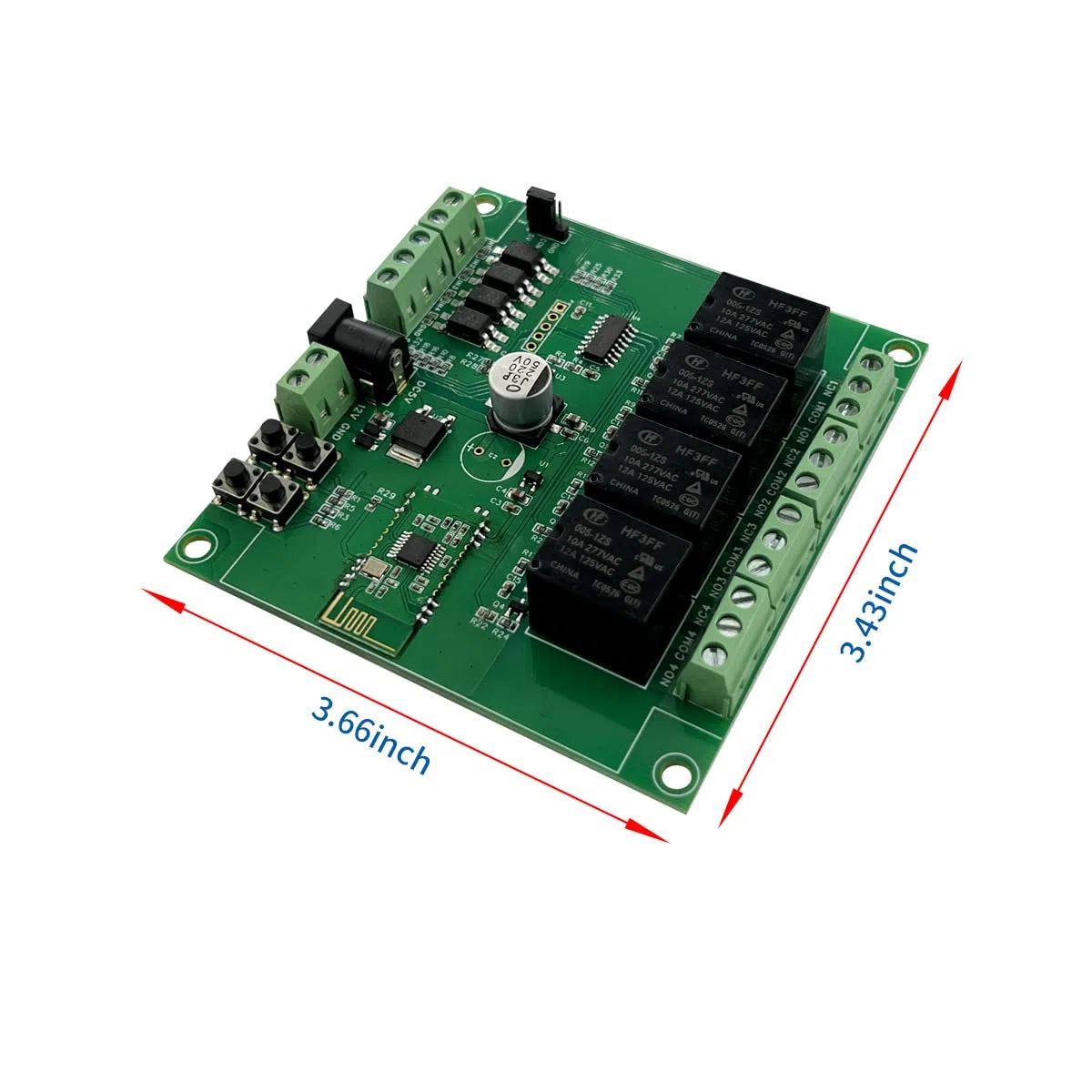 DSD TECH Módulo de relé Bluetooth de 4 canales, mando a distancia, interruptor compatible con iPhone Android 4.3 (12 V)