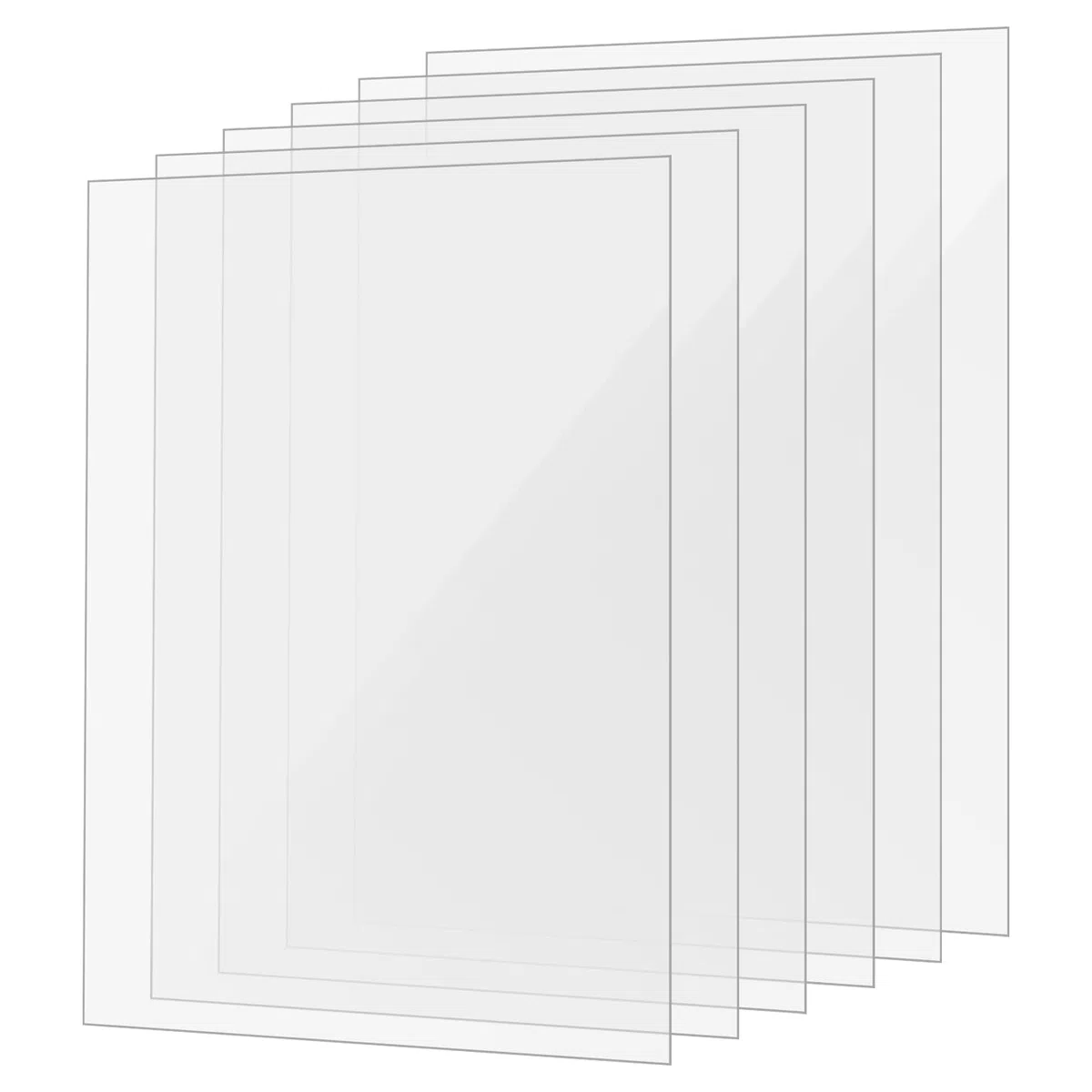 FUNSUEI 6 Placas de Metacrilato Transparente A3 de 2 mm, 420 x 290 mm, Planchas de Metacrilato, Placas de Acrílico Transparente para Manualidades