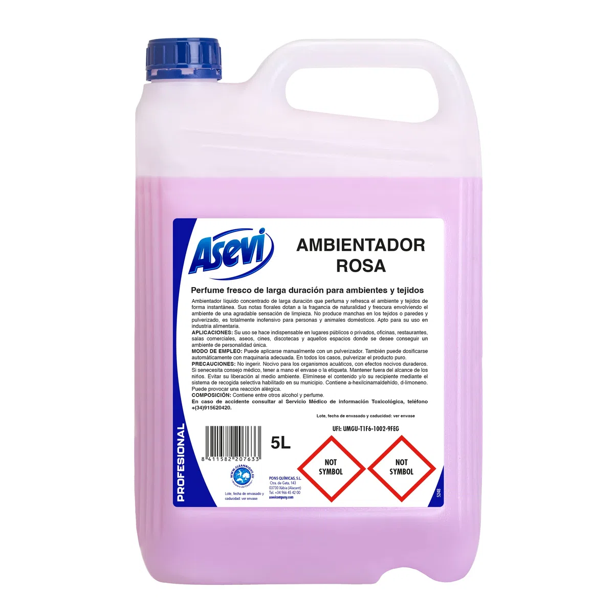 Asevi Profesional 20763 Ambientador Rosa - 5000 ml