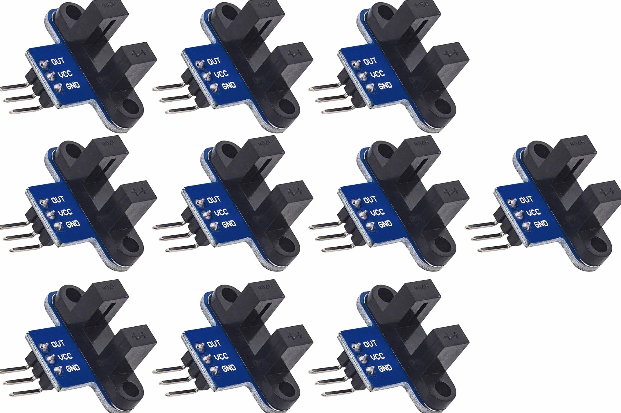 10 Piezas Optoacoplador de detección de Sensor de medición de Velocidad óptica ranurado infrarrojo IR