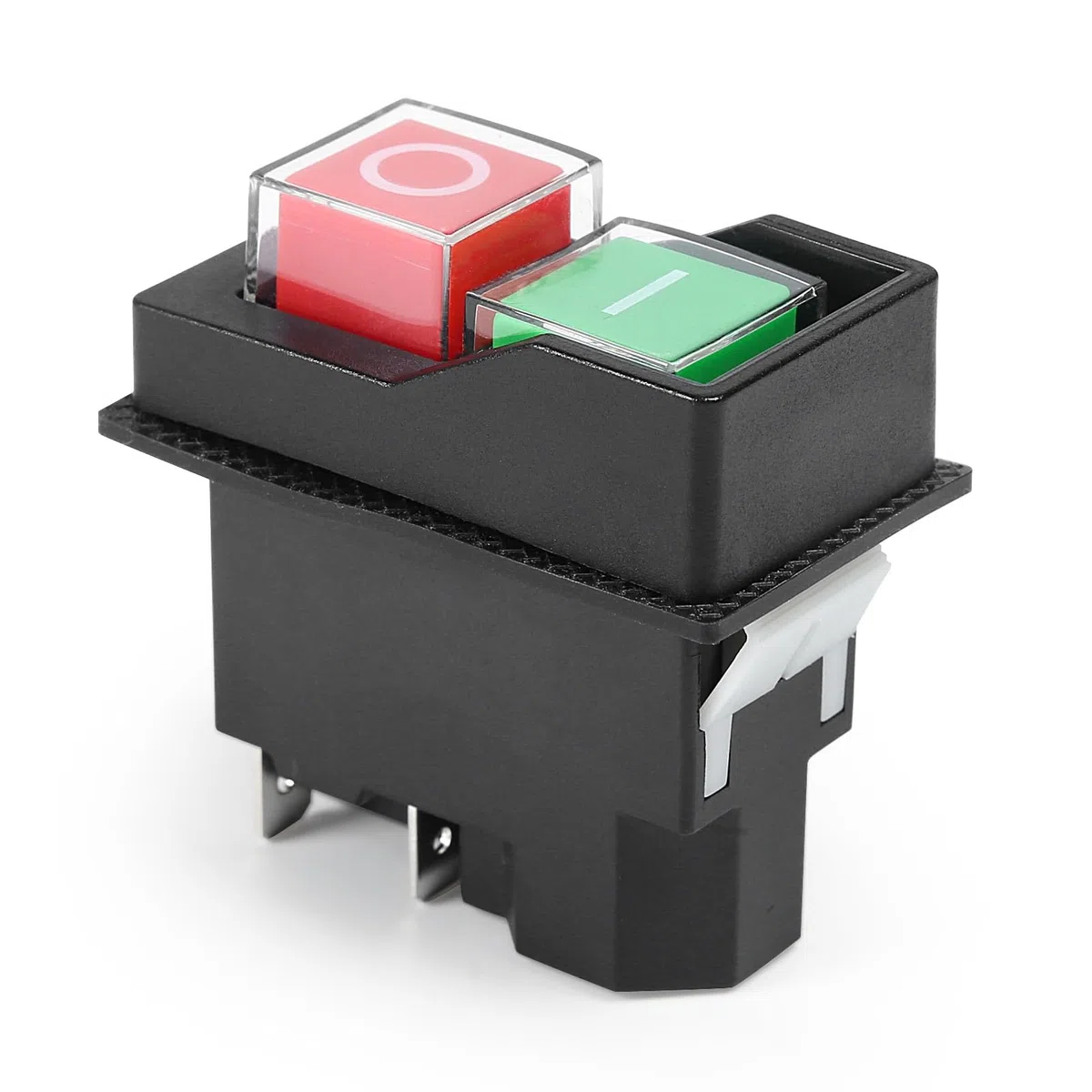 Jadeshay Interruptor NVR 16A AC250V KJD17 Interruptor electromagnético a prueba de agua 4 pines Interruptor de botón ON/OFF para hormigonera eléctrica de cemento