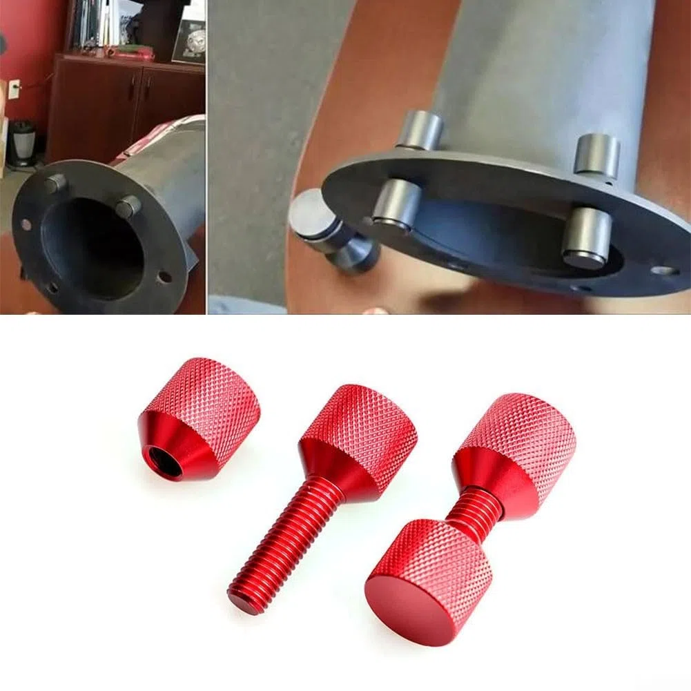 Alineación eficiente de tuberías con pasadores ergonómicos de brida de aluminio de dos agujeros, para procesos de mecanizado (rojo)