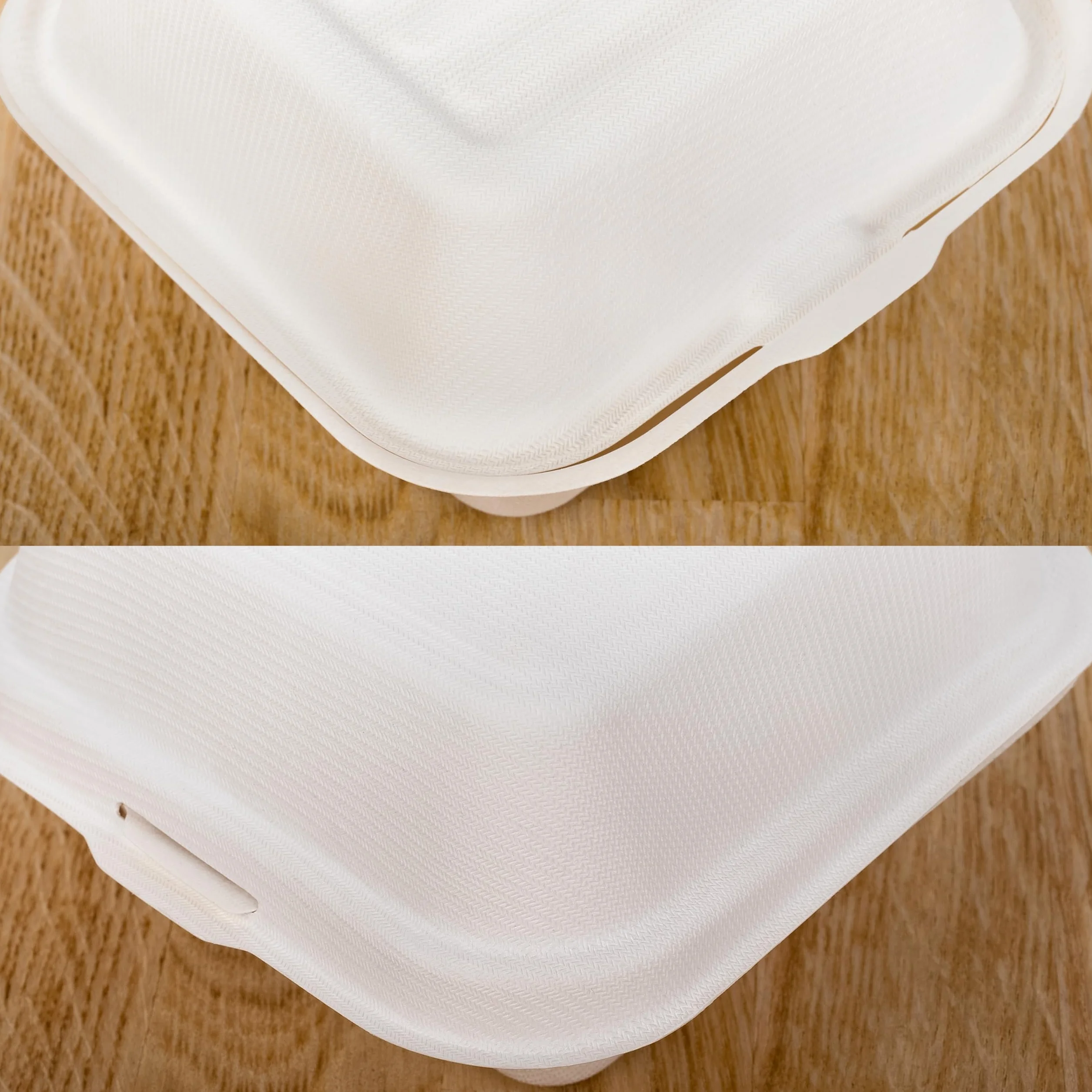 Love Nature Embalaje ecológico para hamburguesas - Cajas para hamburguesas - Bandejas para menús - Vajilla desechable de caña de azúcar - Caja para menús desechable