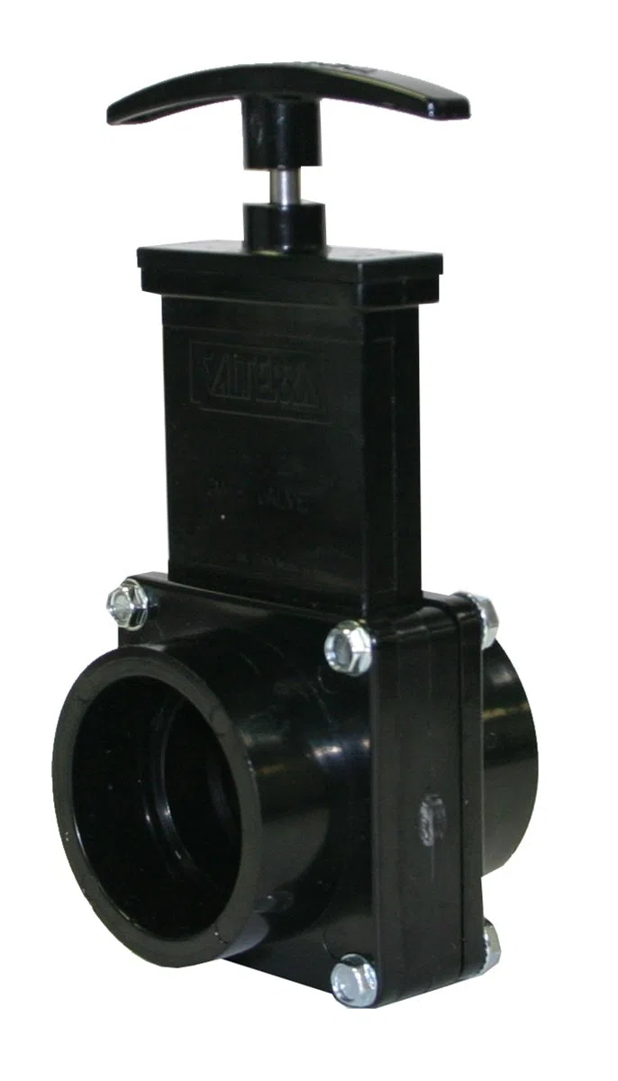 Válvula de compuerta Valterra 7101 ABS, negro, deslizamiento de 4 cm