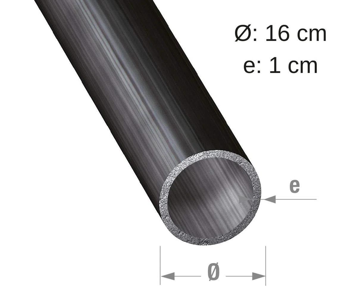 Tubo redondo de acero perfilado en frío de 1 metro 16 X 1 MM