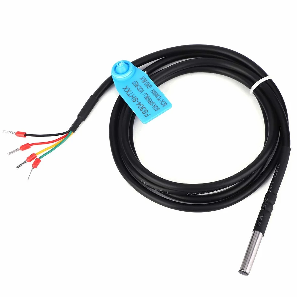 Fafeicy Sonda de sensor de humedad y temperatura, digital a prueba de agua, con Caja de acero inoxidable, para monitoreo de sala de computadoras, estación meteorológica, almacén ()