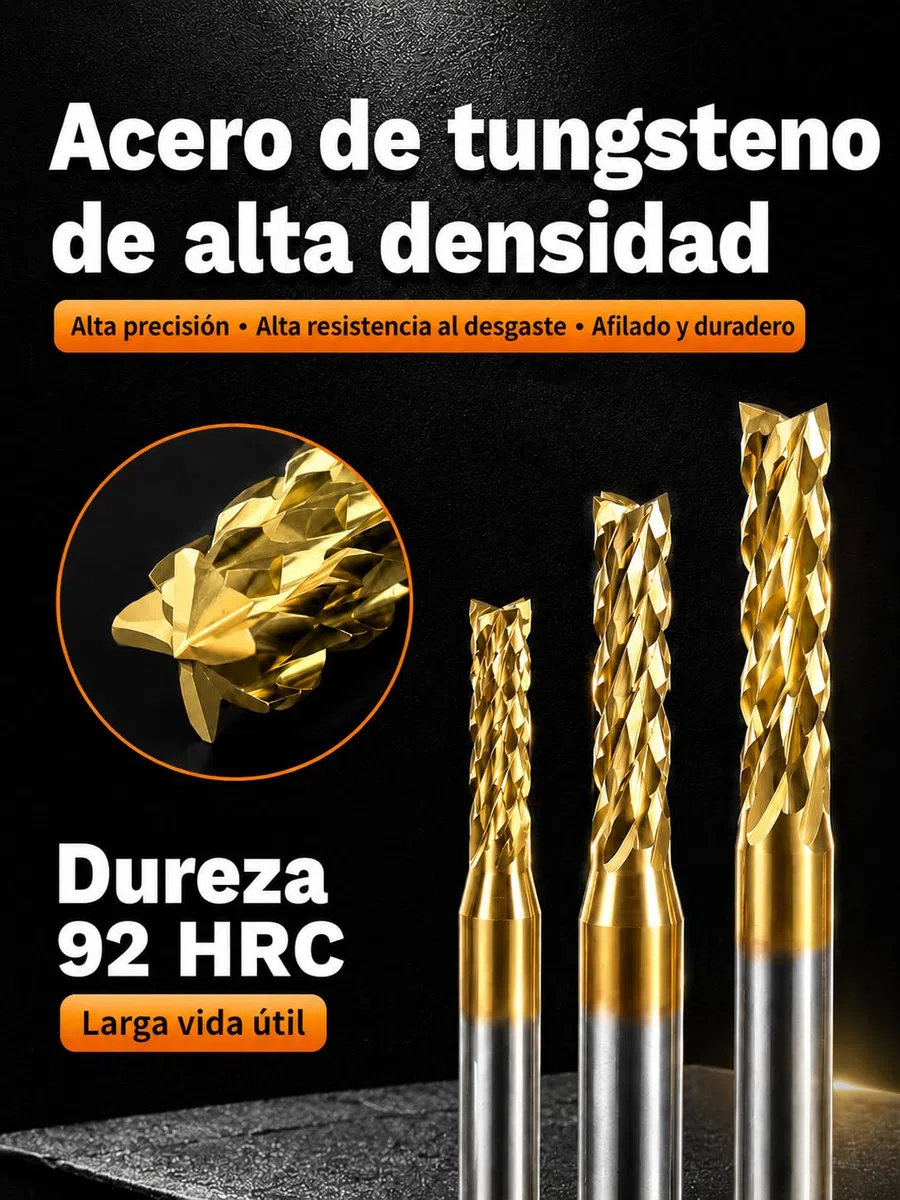 VOBOR 10pcs Fresas de Extremo de Carburo 1-3mm, Titanio Capa 1.0mm 1.5mm 2.0mm 2.5mm 3.0mm Fresas CNC para PCB Acrílico Madera Aluminio Metal