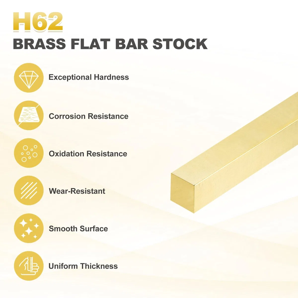 QUARKZMAN Barra Plana De Latón H62, 2 Piezas 0.12"x0.12"x14" Barra Cuadrada De Latón Macizo Lámina Metálica Para Fabricación De Cuchillos Manualidades DIY Decoración Arquitectónica Térmica