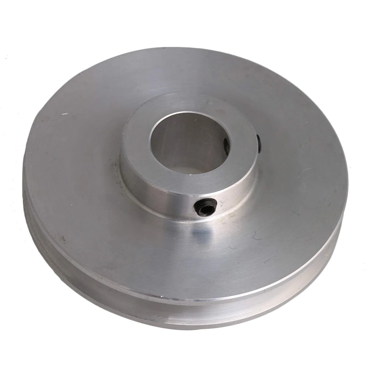 Yibuy 58 x 14 mm aleación de plata única ranura 14 mm diámetro de la polea de paso para cinturón redondo