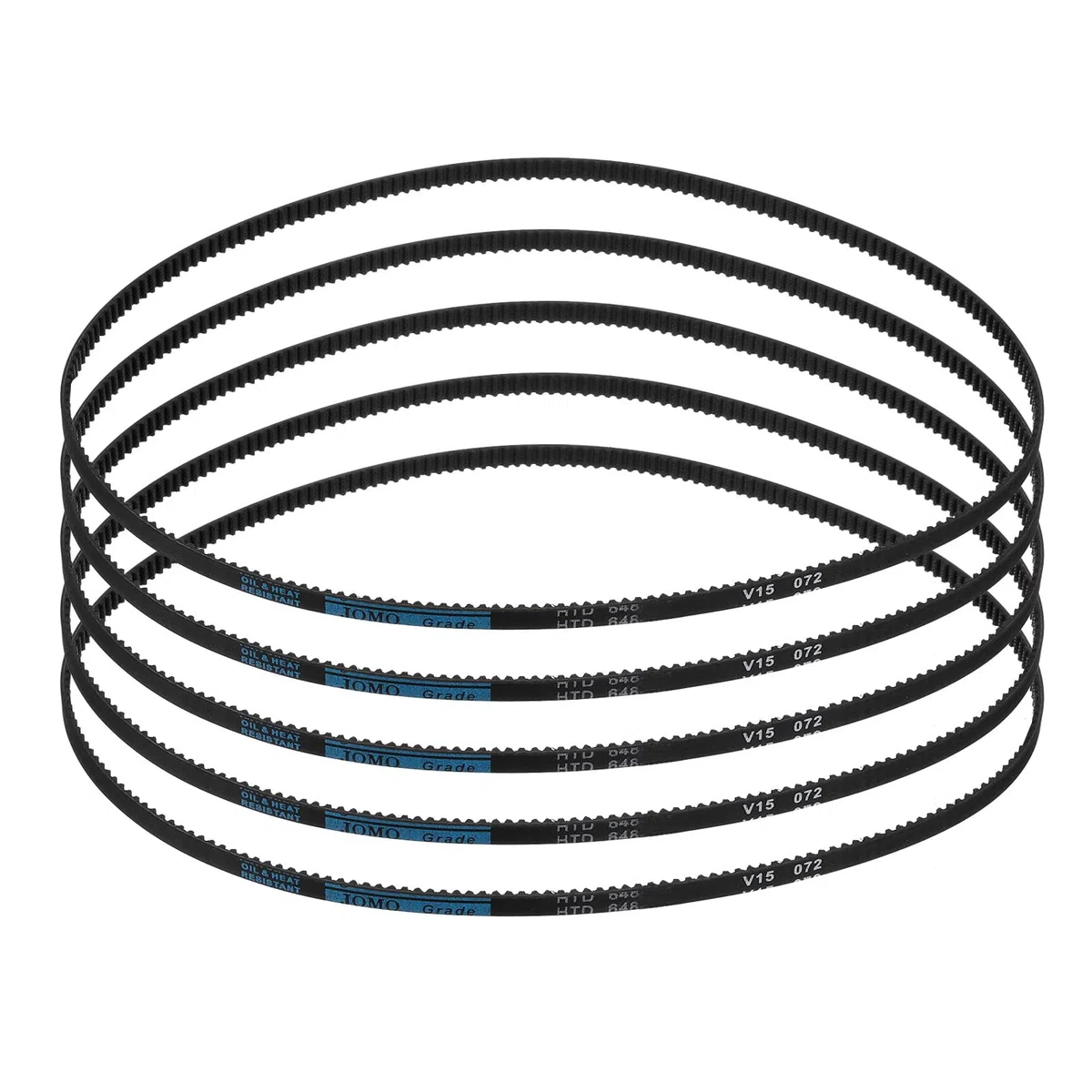 QUARKZMAN 5pcs Correa de Distribución HTD-3M de Goma con 216 Dientes, 648mm Longitud de Paso x 6mm Ancho x 2.4mm Altura, Correa de Distribución en Bucle Cerrado para Poleas