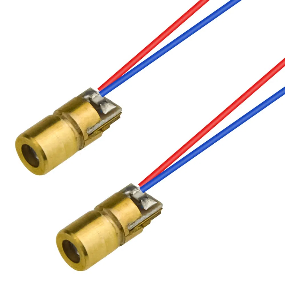 40 unids de mini diodo láser punto módulo cabeza WL rojo 650nm 6mm 5V 5mW y 3V 5mW cada uno de 20 unids
