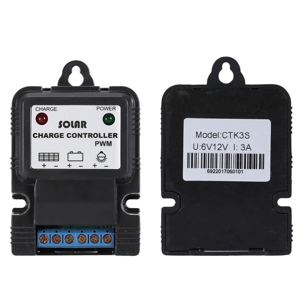 Controlador de Carga Solar, Regulador Controlador Carga Inteligente Panel Solar, 6V / 12V 3A con el indicador del LED