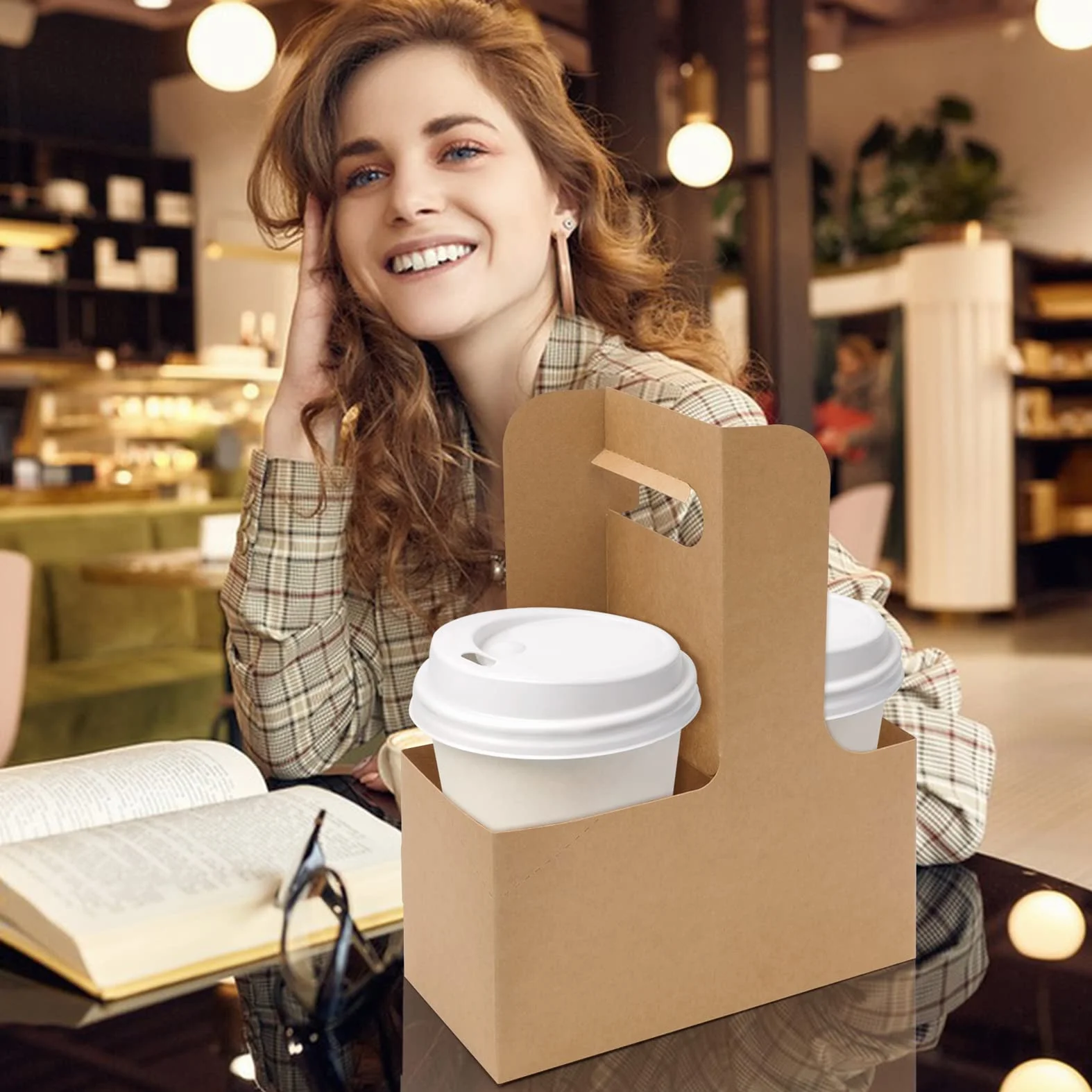 25 Paquetes Portavasos de Carton para Transportar Bebidas, Soportes de Tazas de Café Listos para Usar para Portadores de Frías y Calientes, Ideal para Llevar Vasos de Cafe y Te