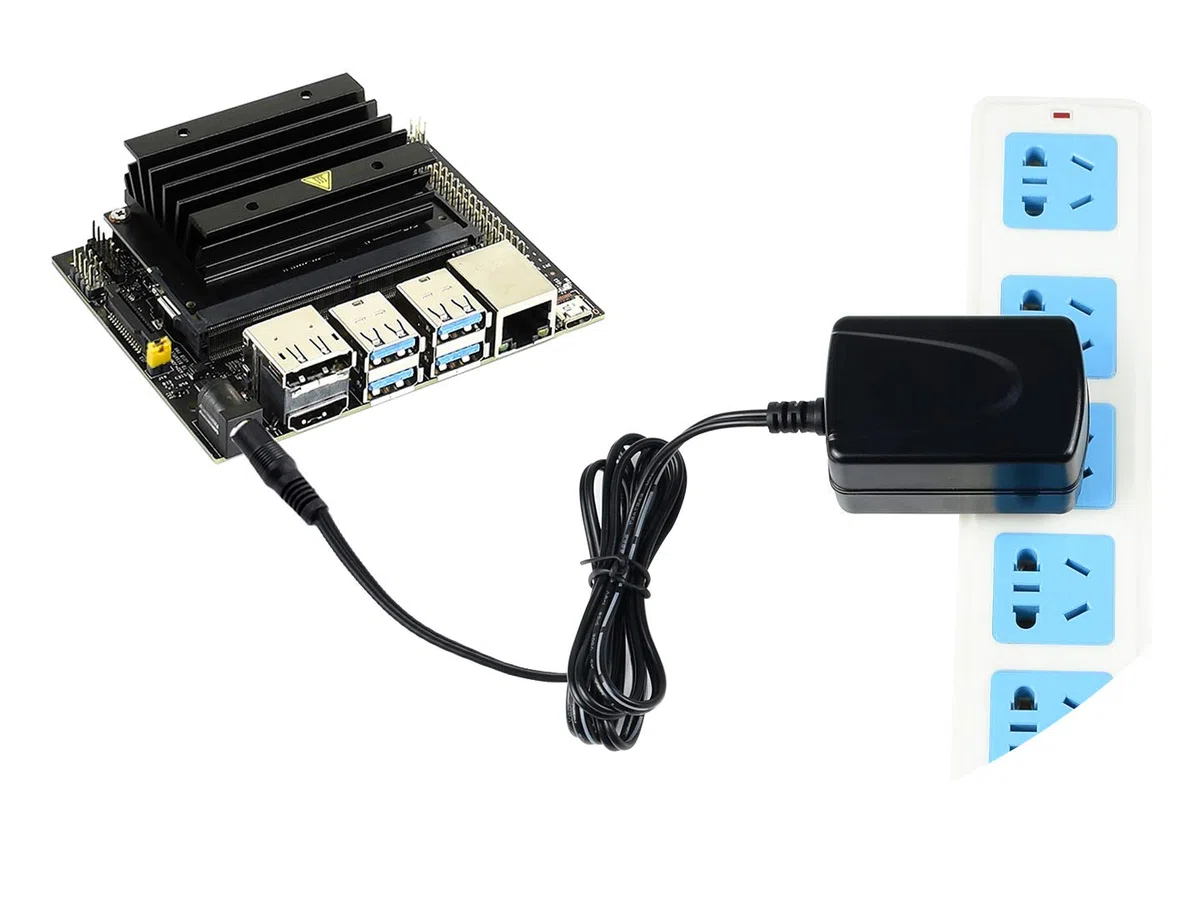 Waveshare Power Supply Applicable for Jetson Nano Electronic Products 5V/4A DC Jack OD 5.5mm ID 2.1mm