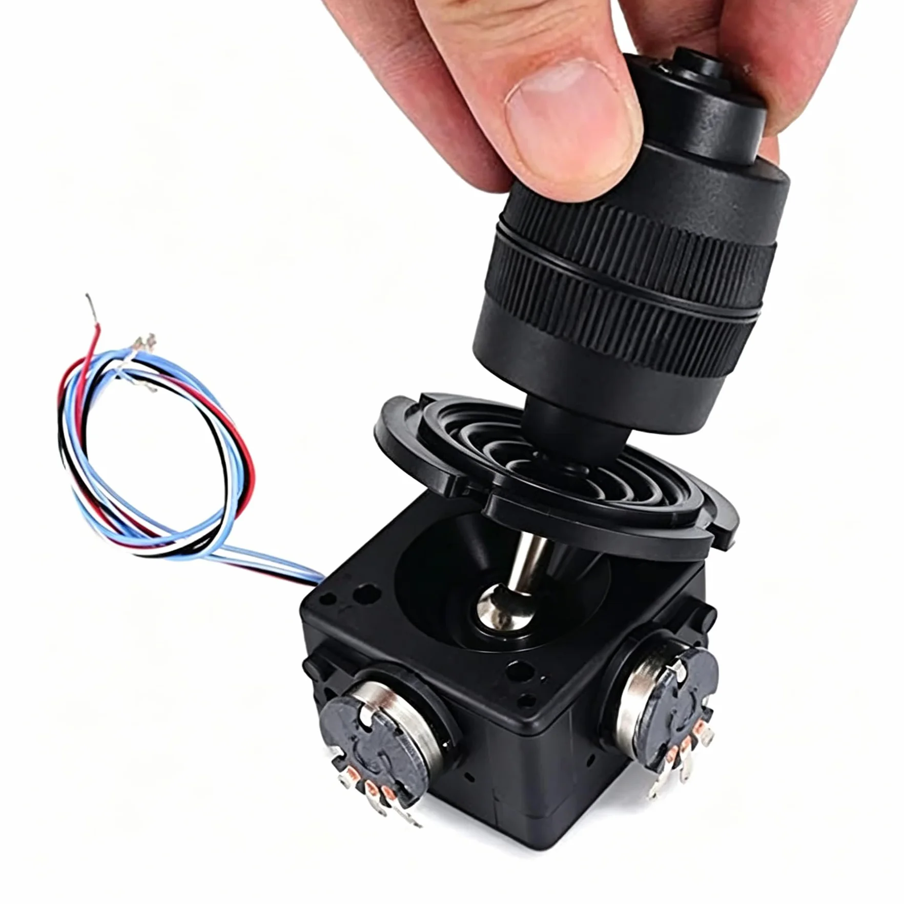 Uadme 4 Ejes Joystick Potenciómetro Botón Control, 400B - 10K 4D Distribuidor Hidráulico Joystick para Uso Industrial