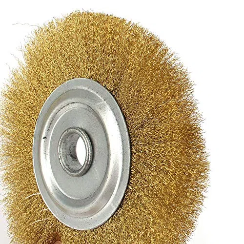 Cepillo de latón de rueda de alambre de cobre puro de 5 pulgadas para amoladora de banco, pulido de metal, se adapta fácilmente a la mayoría de amoladoras para amoladoras angulares