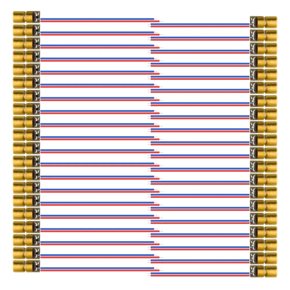40 unids de mini diodo láser punto módulo cabeza WL rojo 650nm 6mm 5V 5mW y 3V 5mW cada uno de 20 unids