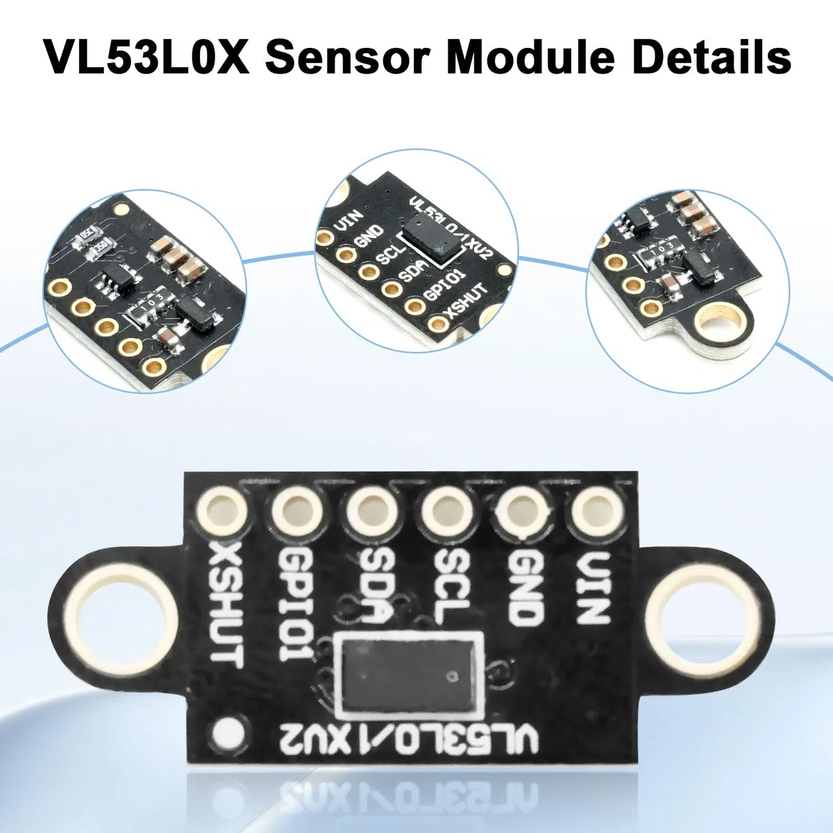 L53L0X VL53L1X Laser Distance Sensor RUIZHI 5 Piezas VL53L1X V2 Telémetro Láser Módulo L53L0X V2 Módulo Sensor de Distancia por Tiempo de Vuelo 2 Metros para Drones Robots Compatible con Arduino