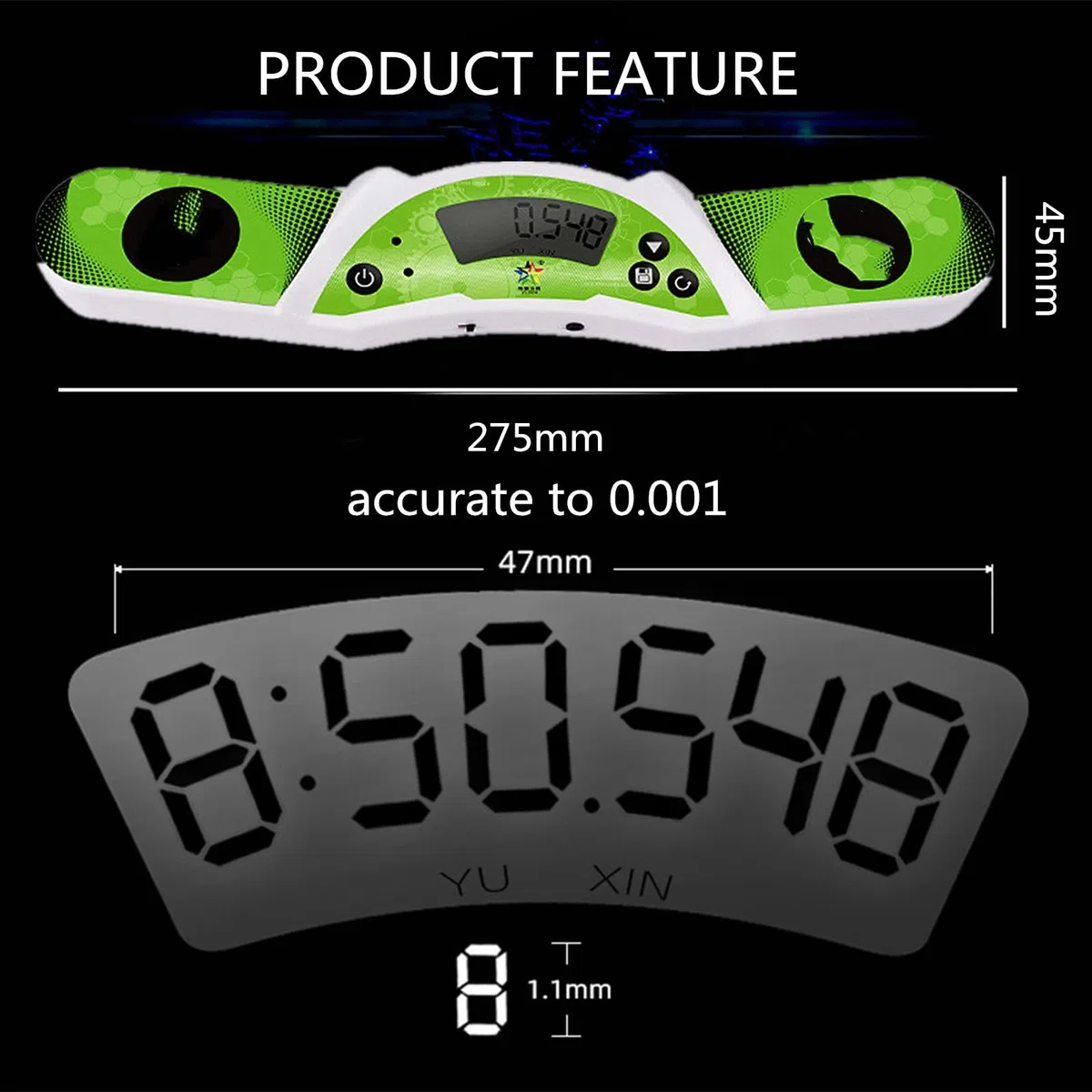 Temporizador de Velocidad para Cubo Con Control Táctil - Máquina Profesional Con Pantalla y Cálculo Automático para Competición, Cumpleaños, Navidad (Blanco)