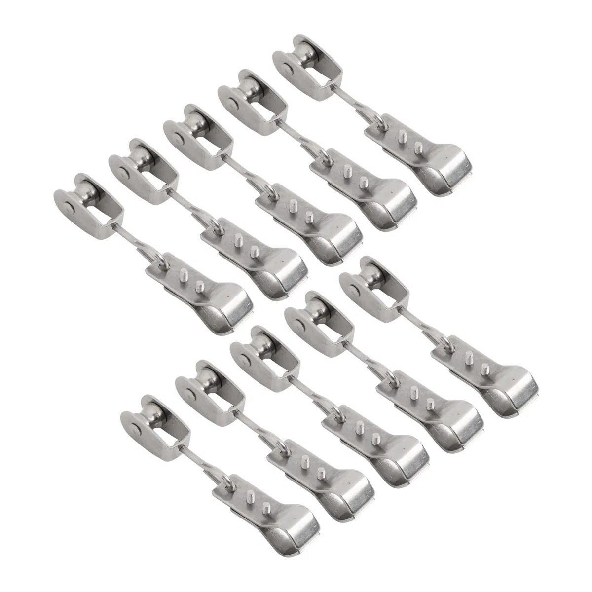 Polea de acero inoxidable 304 resistente, kit de accesorios para toldo con abrazaderas para tubos de 15-25 mm, se adapta a cuerda de alambre de 4 mm, paquete de 10