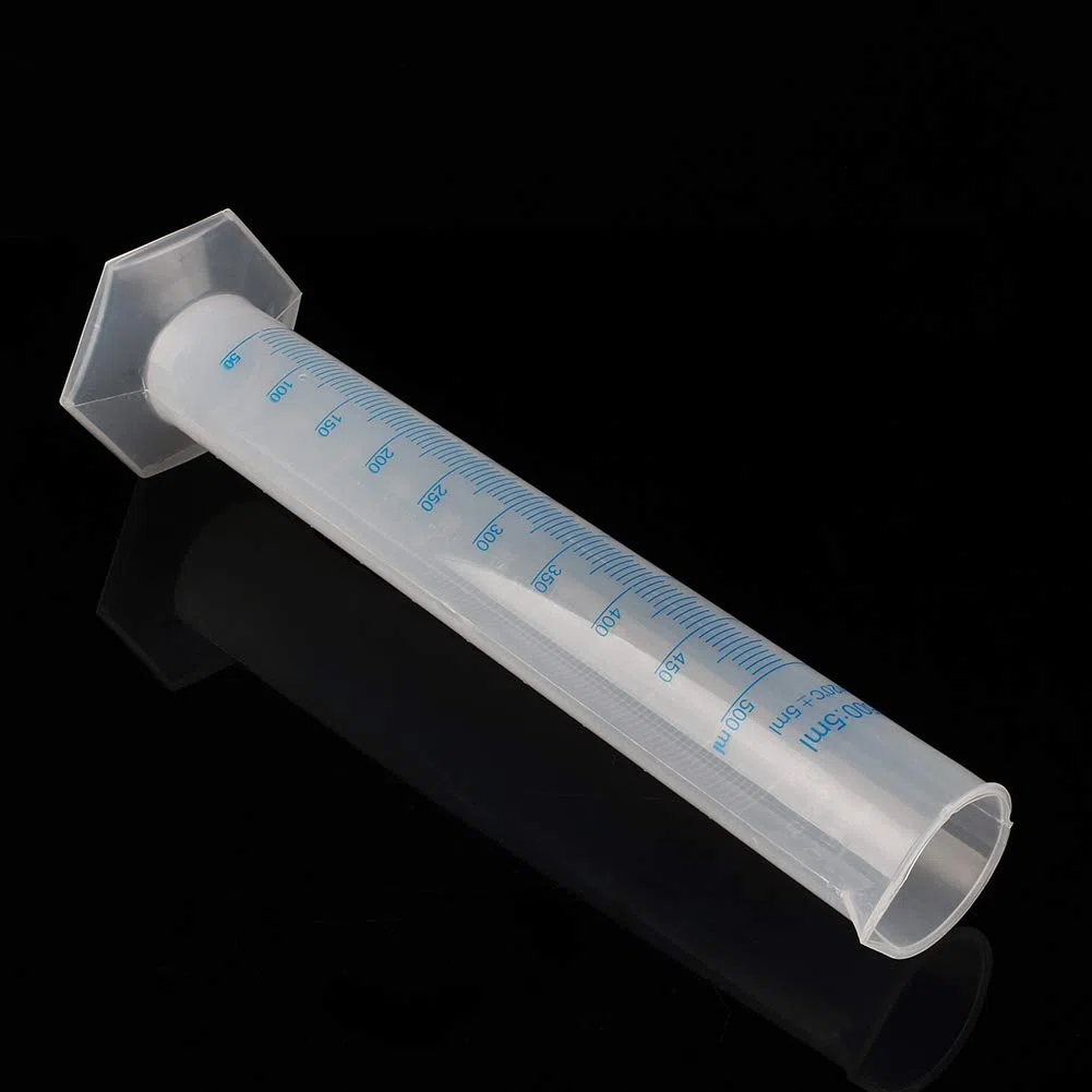 Probeta Graduada de Plástico,Cilindro Graduado de Plástico,500 ml Cilindros de Medición con Base,para Bricolaje y Laboratorios Científicos