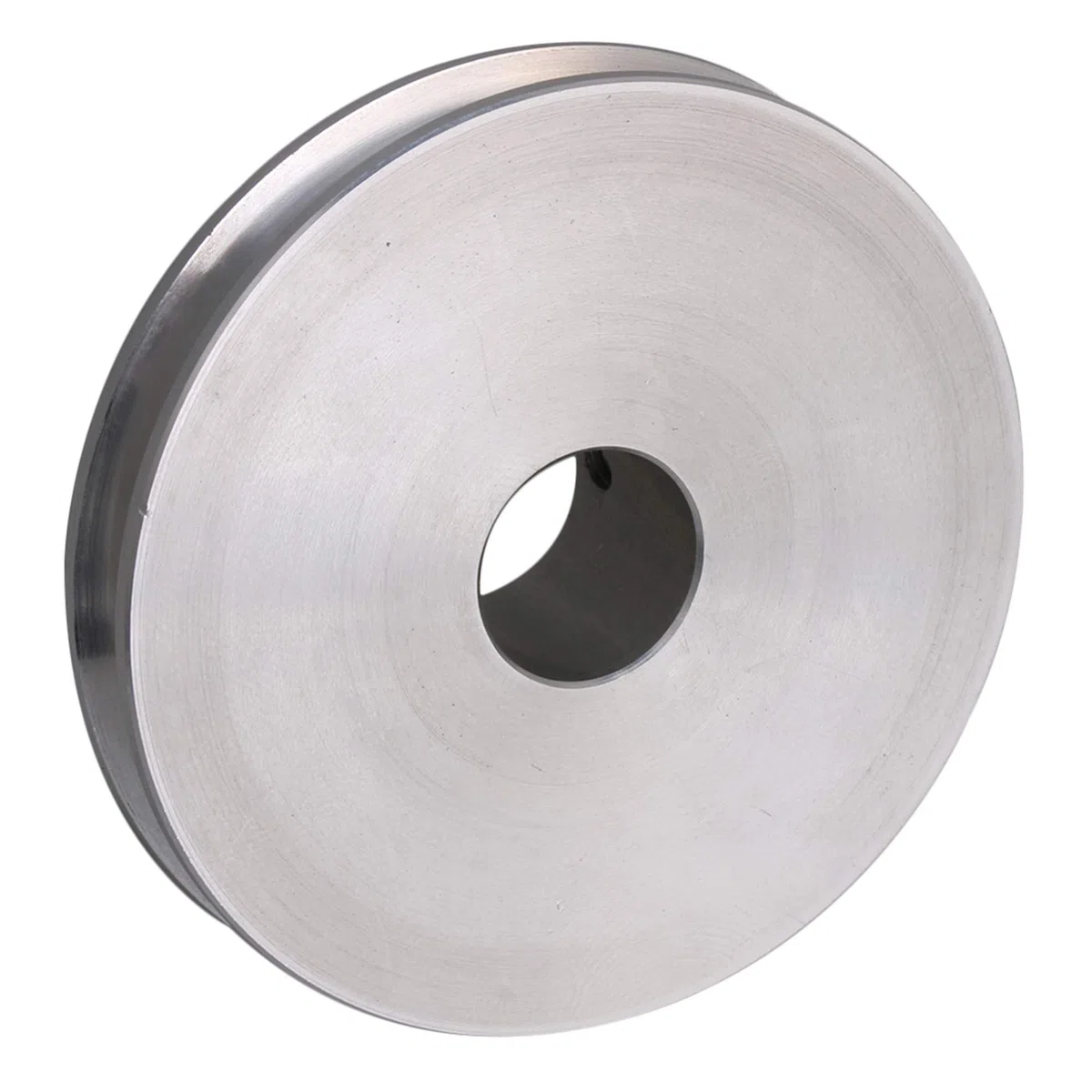 Yibuy 58 x 14 mm aleación de plata única ranura 14 mm diámetro de la polea de paso para cinturón redondo