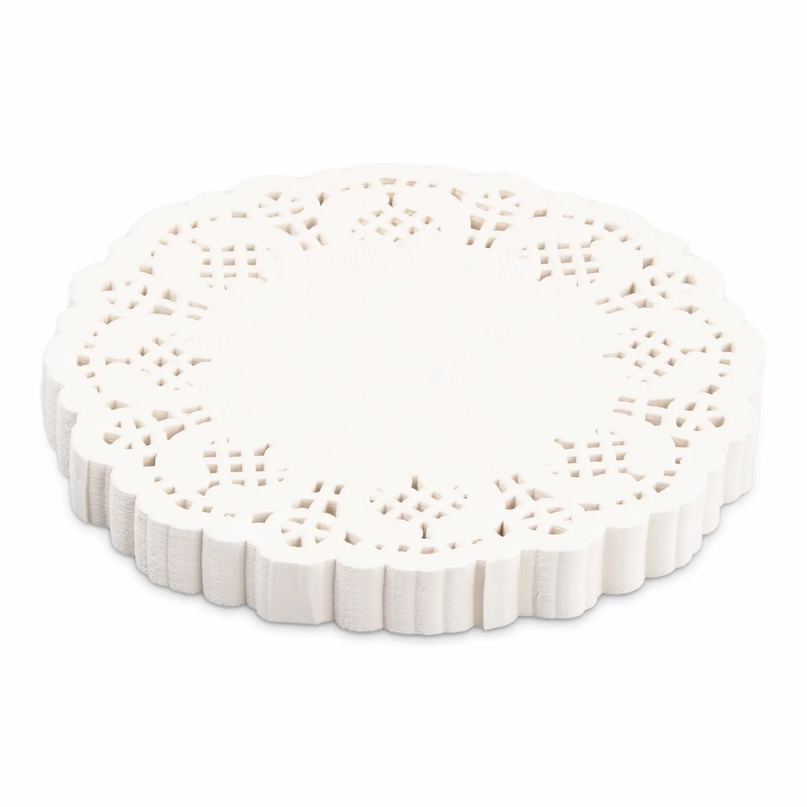 200 Piezas Blondas de Papel Redondas, 5.5 Inch Tapetes de Encaje de Papel Blanco Papel de Encaje Redondo, Blondas de Papel Blancas Desechables para Pastel Comida Frita Boda Vajilla Decoración