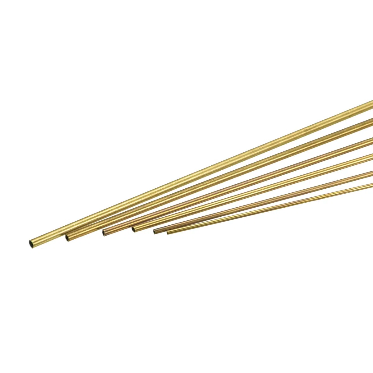 sourcing map Tubo de latón, 1 mm, 1,2 mm, 1,4 mm, 1,6 mm, 1,8 mm, 2 mm OD x 0,2 mm, grosor de pared de 300 mm de longitud, paquete de 6