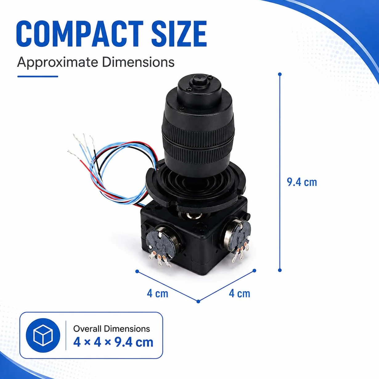Uadme 4 Ejes Joystick Potenciómetro Botón Control, 400B - 10K 4D Distribuidor Hidráulico Joystick para Uso Industrial