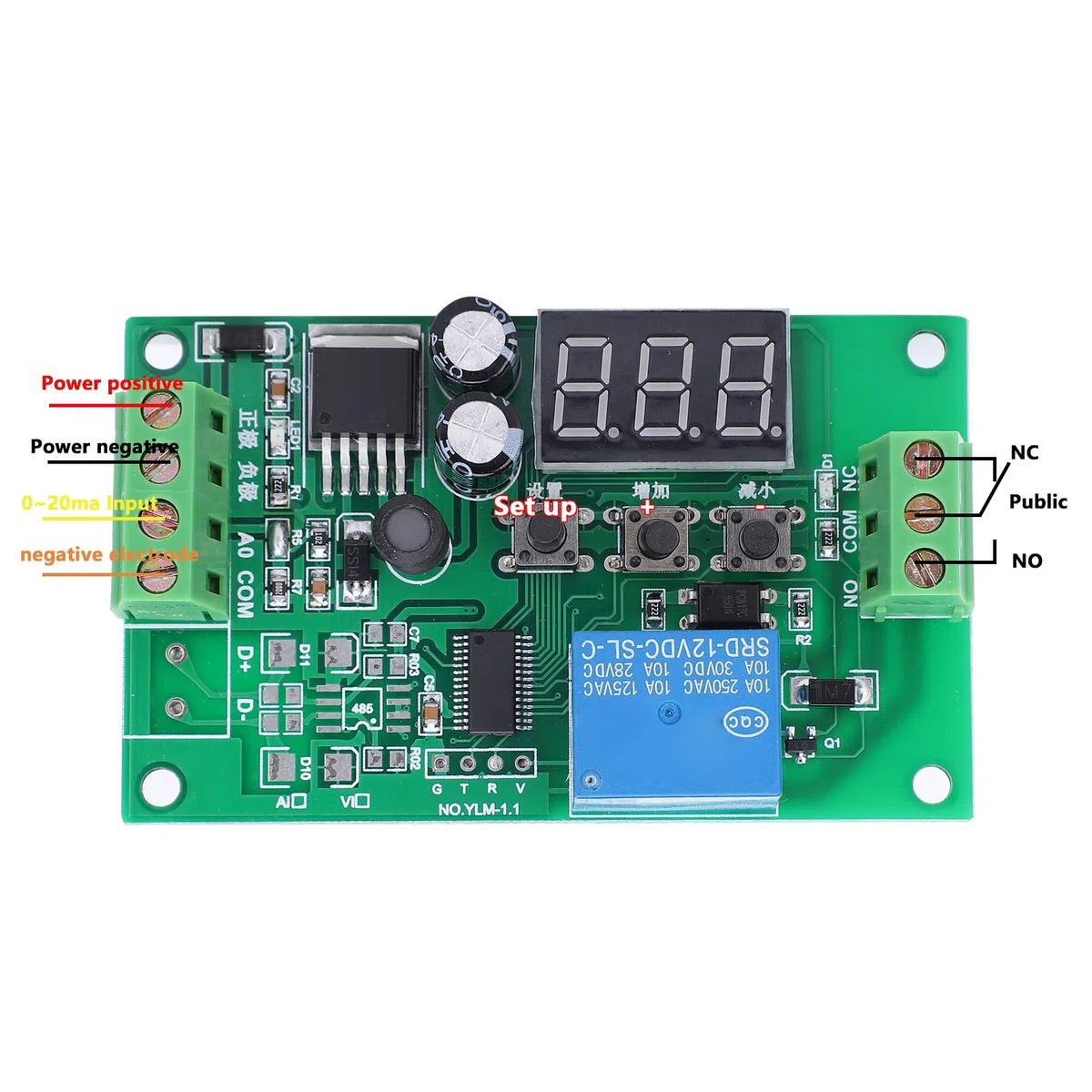 KIMISS Módulo de relé de Detección de Corriente de 4-20 MA DC12 V con Pantalla Digital - Monit de Precisión para Aplicaciones Industriales