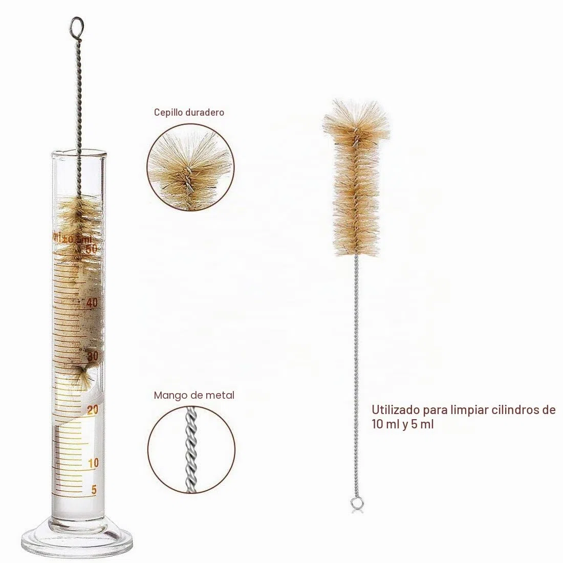 Juego de Matraz Erlenmeyer, JESSTOLO 50ml Matraces, 50ml Vídrio Graduado, 10ml/5ml Cilindros de Medición, con 3 Pipetas de Vidrio, 2 Cepillos de Limpieza y 2 Varillas de Agitación de Vidrio