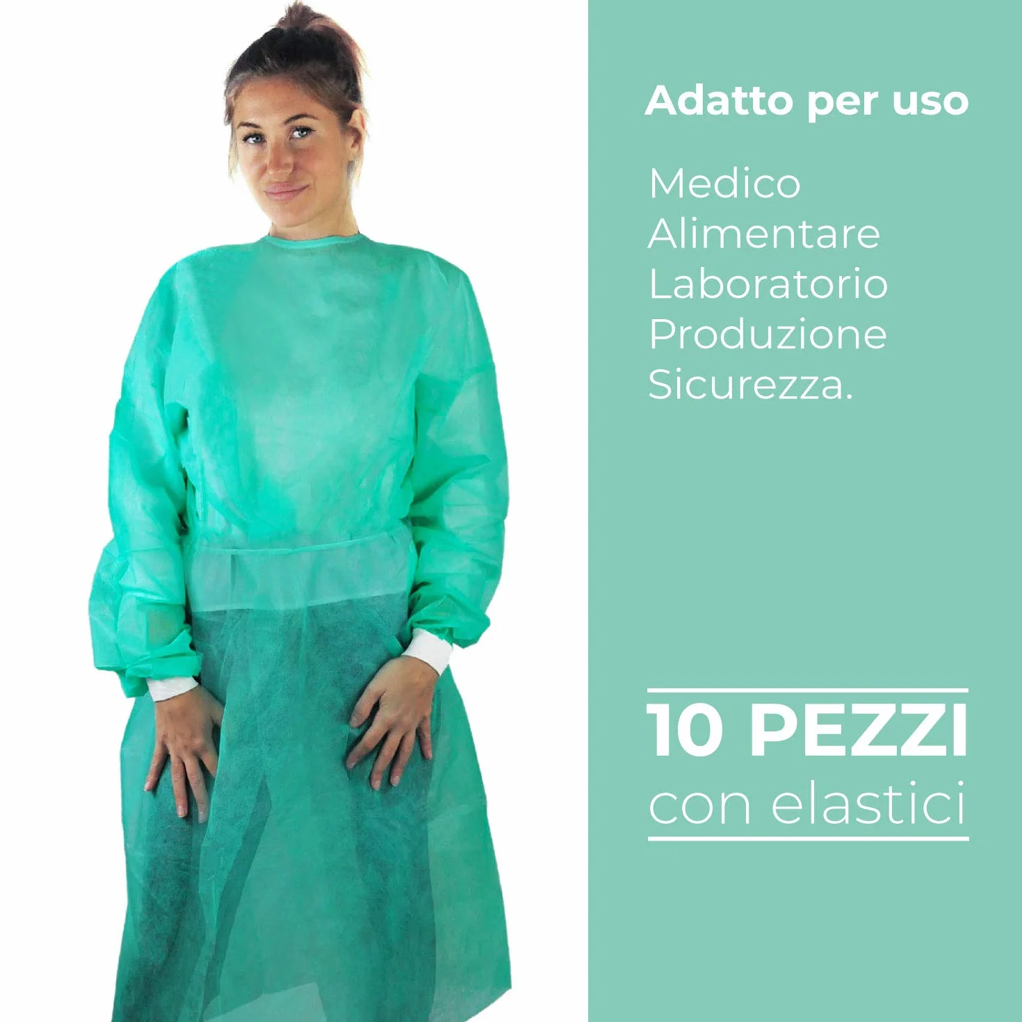 Bata desechable médicos TNT 25 gr DM Clase I Bata de trabajo desechable para visitante paciente con elásticos