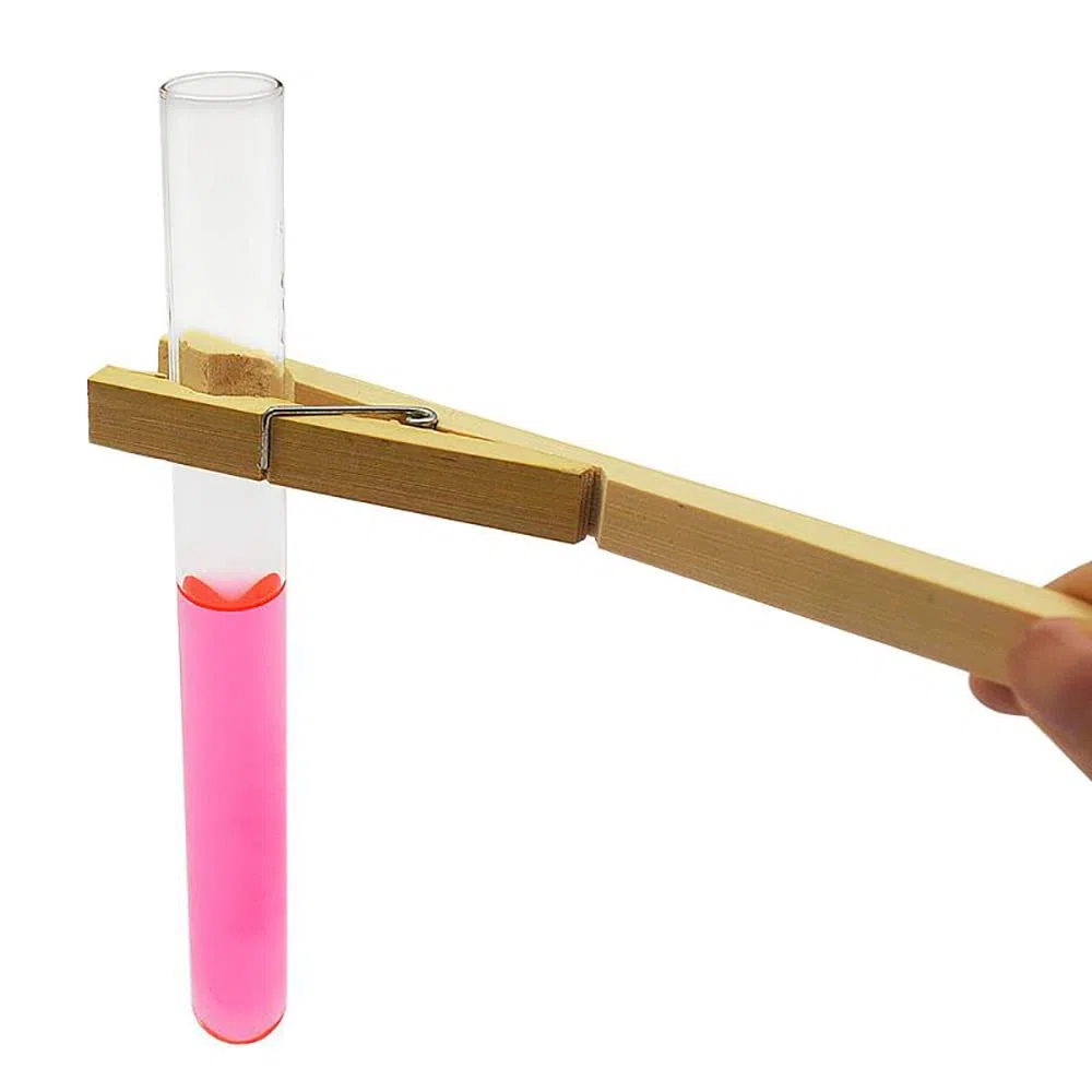 Pinzas para tubo de ensayo, 10 piezas de madera para tubo de ensayo Clip de abrazadera de 20 cm de longitud para equipo de laboratorio Herramienta de prueba