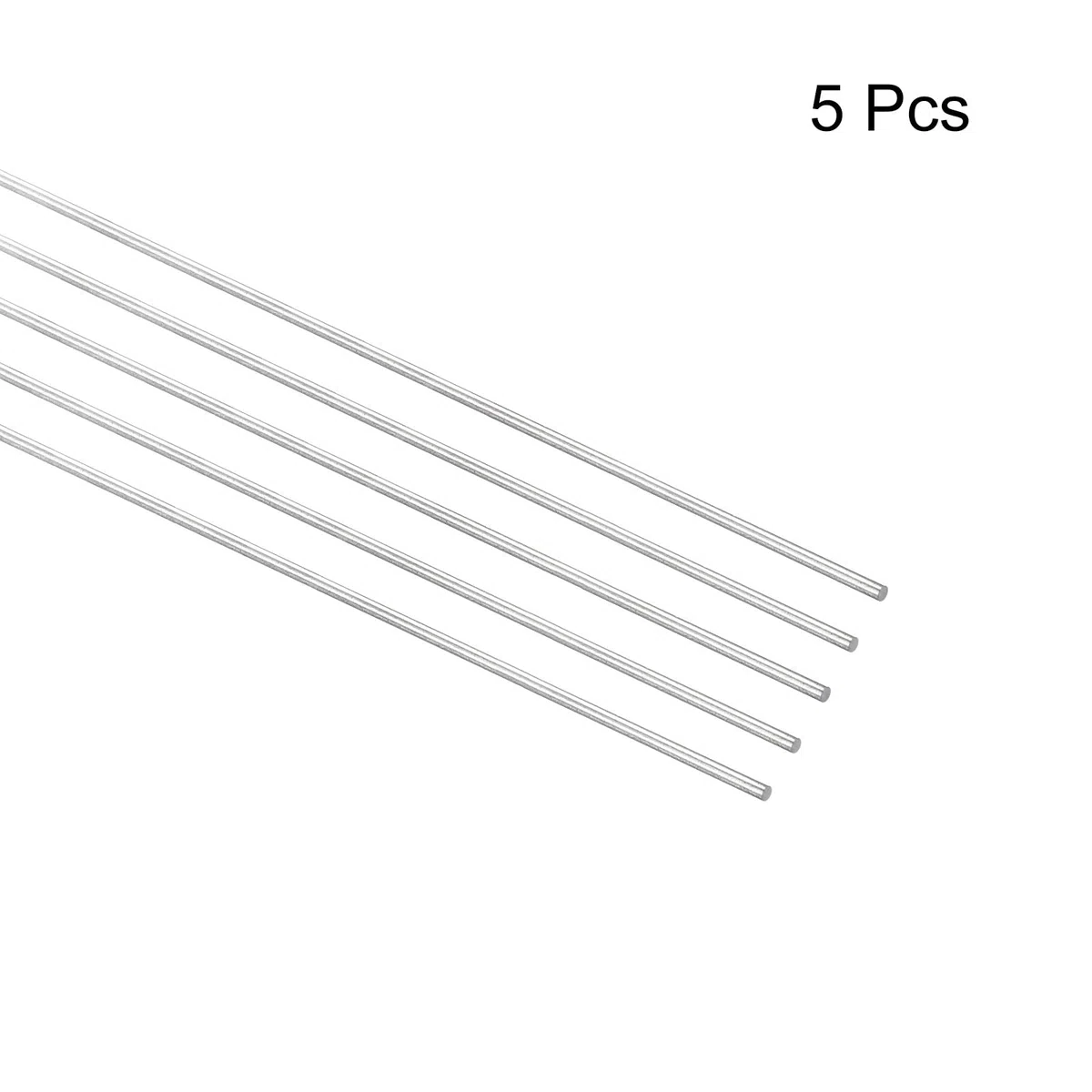 sourcing map 304 Inoxidable Acero Redondas Varillas, 1mm x 400mm Sólido Eje Varillas para Bricolaje Artesanía Modelo Coche Helicóptero Avión, Paquete de 5