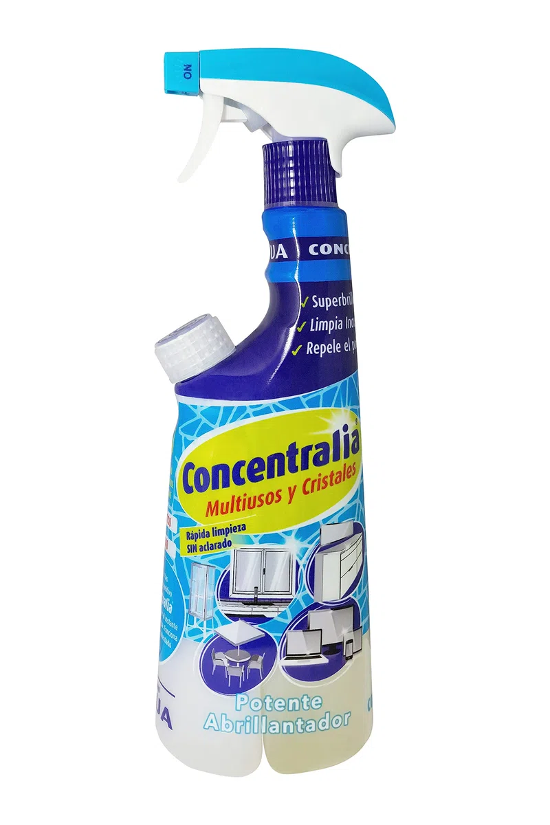 Concentralia Multiusos y Cristales | Producto Concentrado Equivalente a 7,5L o 10 Unidades Tradicionales de 750 ml |Cristales, acero inoxidable, mobiliario | Limpiador Multiusos