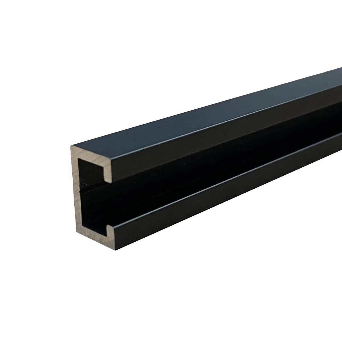 Perfil C de aluminio Black Edition 1,5 m, apto para tornillo M8 anodizado, perfil C negro, 17 x 11 mm
