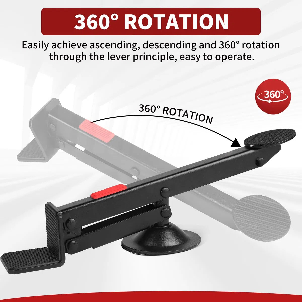 DBREAKS Elevador de Muebles de Acero Máxima de 100 kg, Gato para Levantar Muebles Rotación de 360 Grados, Levantador de Muebles(Negro)