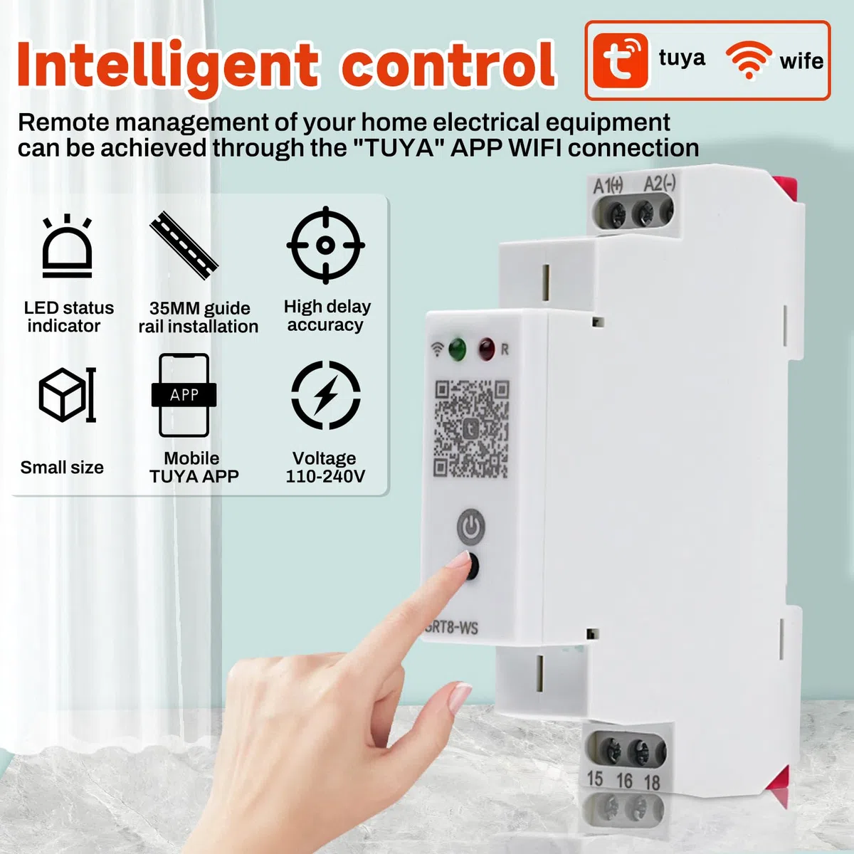 BuyWeek TUYA - Interruptor de protección contra cortocircuitos (16 A, 1 P, mando a distancia para Smart Home, interruptor de relé inteligente, AC/DC110-240 V)