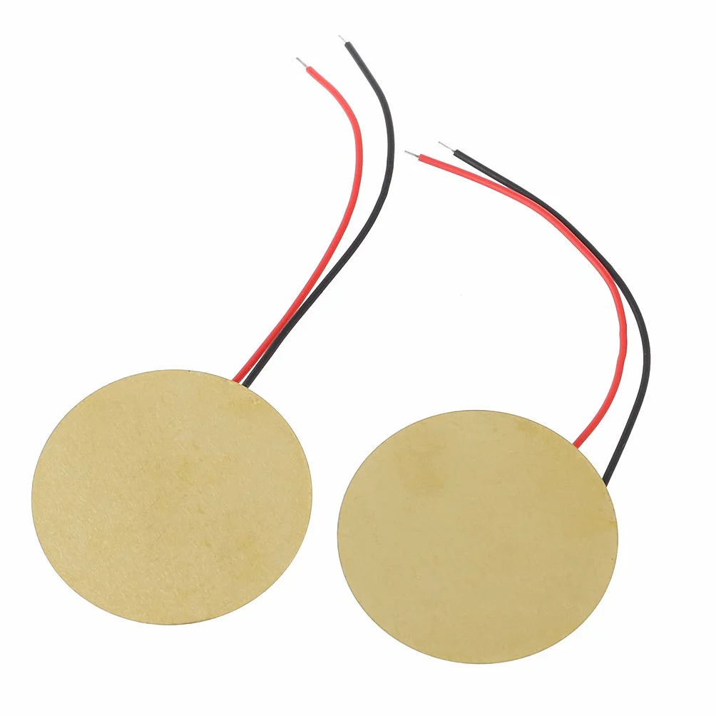 10pcs 35mm Piezo Pickup Amplificadores piezoeléctricos Discos Piezo Elements zumbador Sounder Sensor Trigger Drum Disc + Cable Cobre Piezo Discos