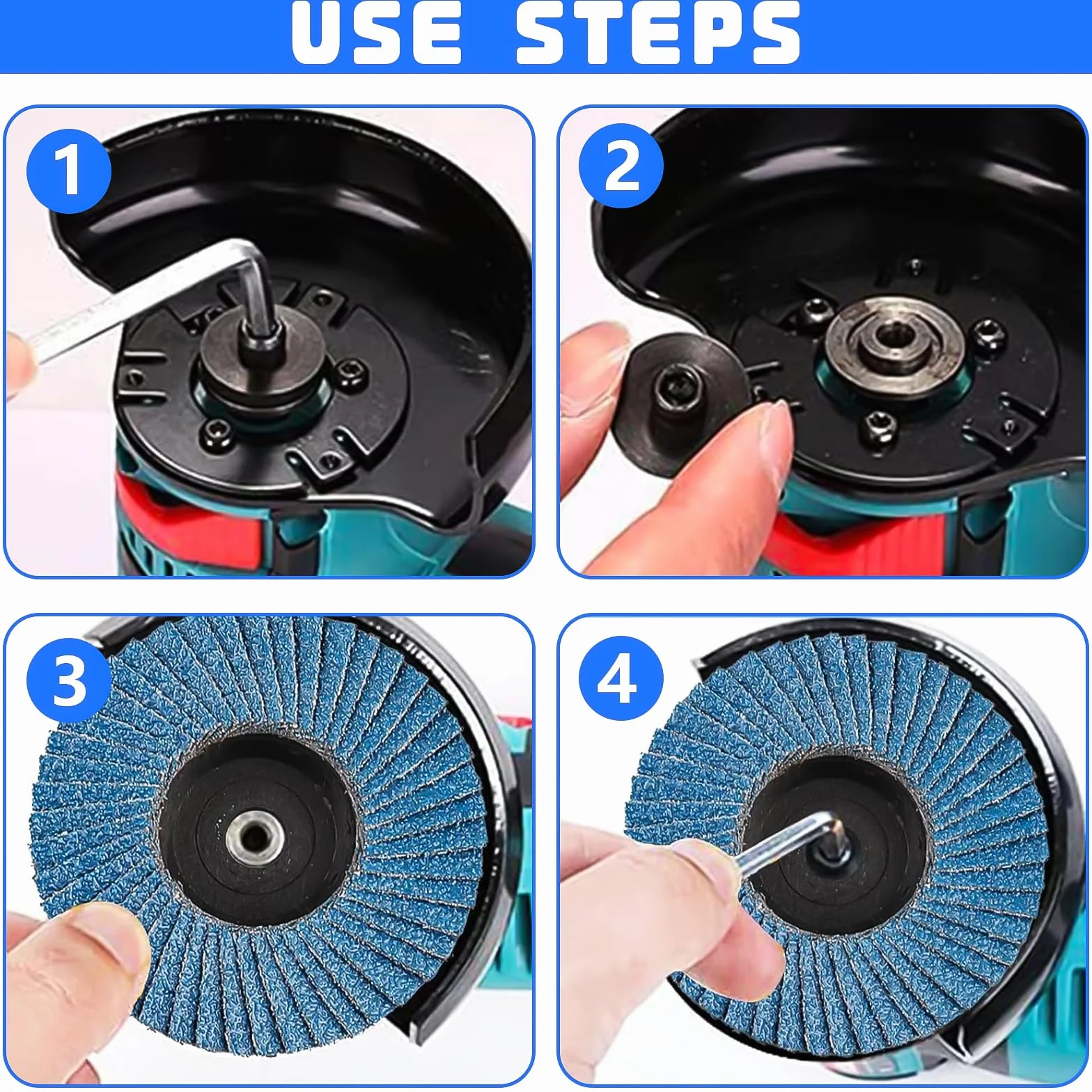 12 discos de láminas, discos de 76 mm, grano 40/60/80/120, discos de láminas, adecuado para amoladoras angulares y máquinas pulidoras (azul)