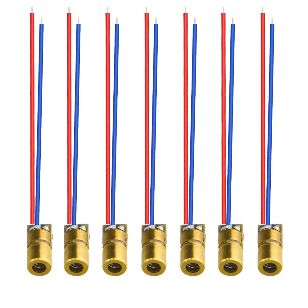40 unids de mini diodo láser punto módulo cabeza WL rojo 650nm 6mm 5V 5mW y 3V 5mW cada uno de 20 unids