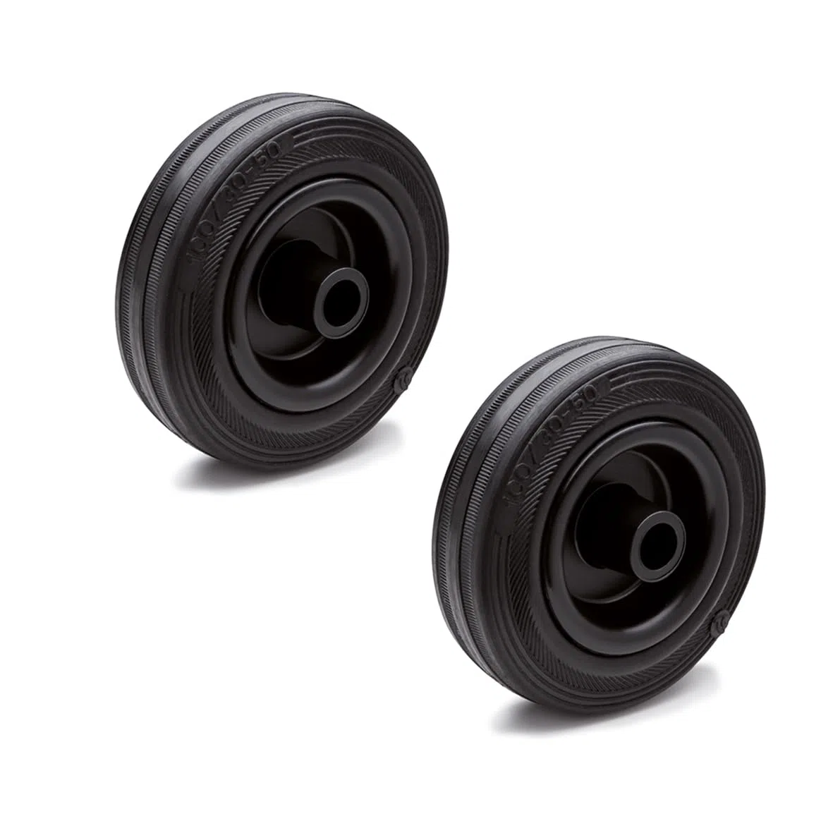 Ganter Normelemente | Ruedas de goma, ruedas de repuesto | 125 mm | 2 ruedas | 220 kg | Revestimiento de goma, cuerpo de rueda de polipropileno |GN 22873-125-G-A