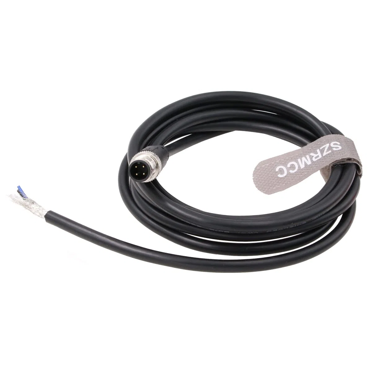 SZRMCC M12 A-Code 4 Pin Macho a Cable Desnudo Ethernet Sensor I/O Cable para Cámara Industrial Fieldbus Módulo Dispositivo Profinet 22AWG (3m)