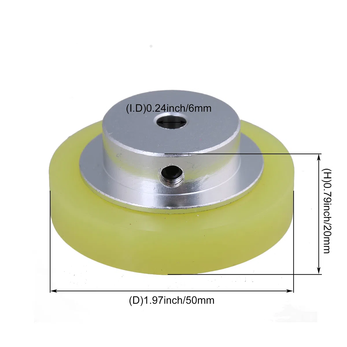 Yibuy Rueda de codificador de silicona de aluminio para codificador giratorio 50x6mm