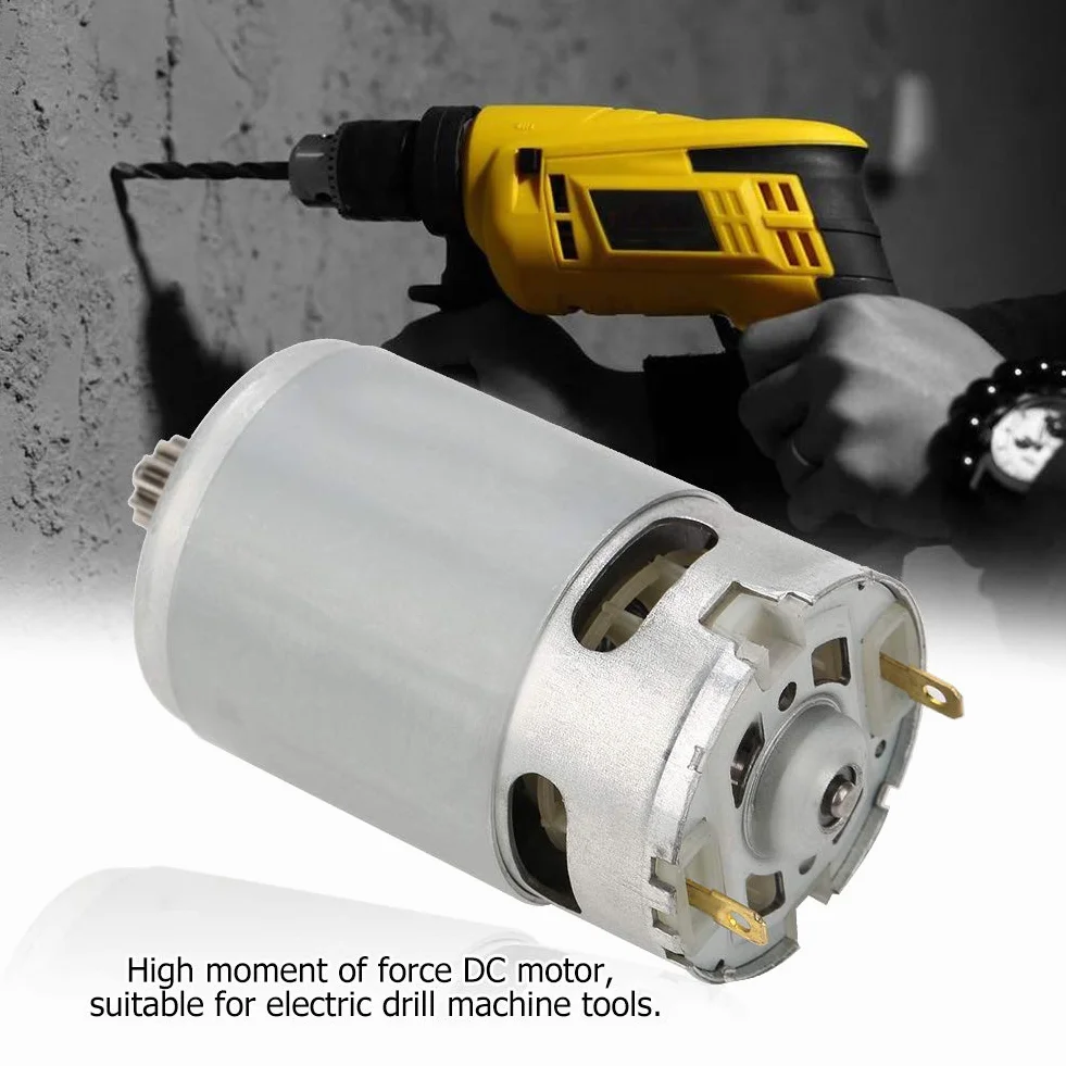 Fafeicy Motor de Engranaje 12 Dientes, 90W CC, Dos Velocidades, para Taladros Eléctricos, 12V/16.8V/21V/25V