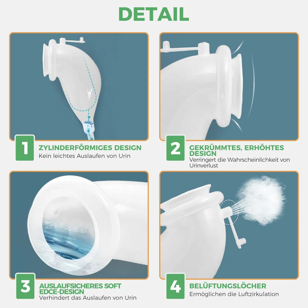 Bolsa de drenaje de orina para hombres, colector de orina, calzoncillos reutilizables para la incontinencia urinaria, cómodos y transpirables (1000 ml*2 + 2000 ml*1), azul